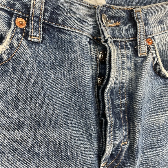 TOPSHOP Button Fly Ripped Dad Jeans size 26x30 - Picture 6 of 8